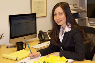 myriam at her desk